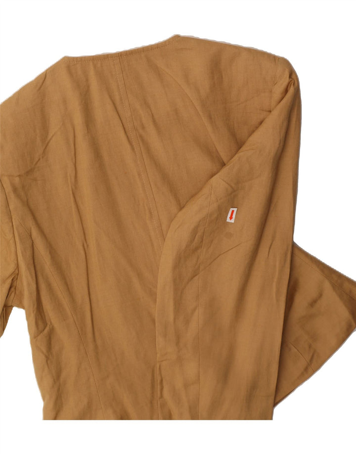 JAEGER Womens 5 Button Blazer Jacket UK 12 Medium  Brown Silk Vintage Jaeger and Second-Hand Jaeger from Messina Hembry 