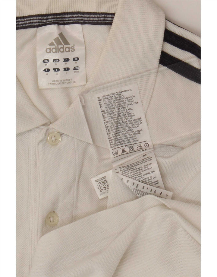 Polo Adidas da uomo in cotone bianco medio