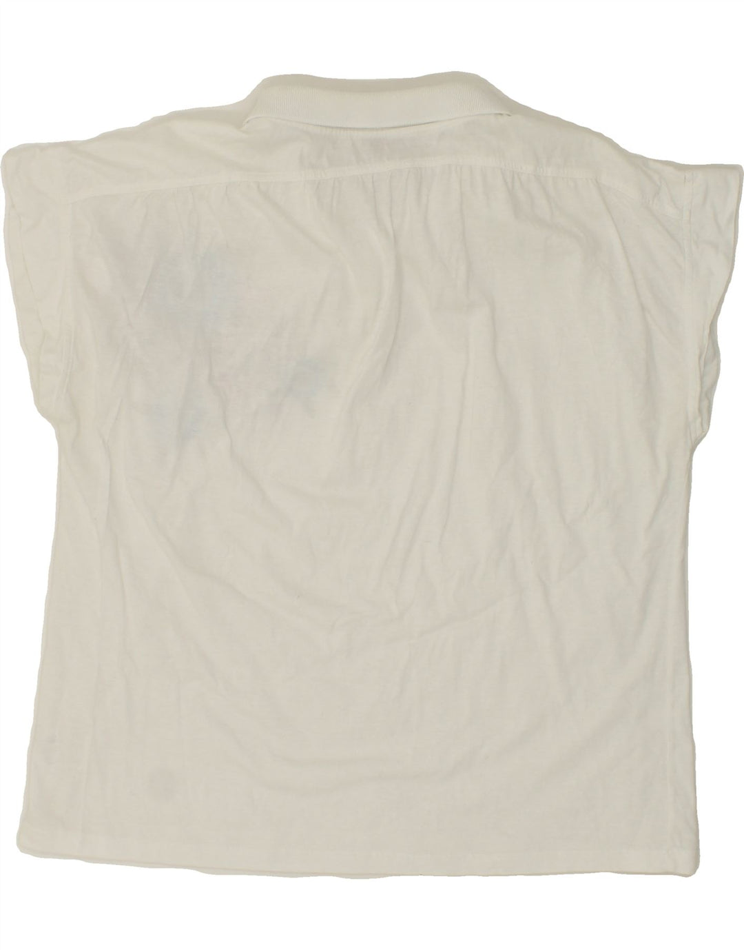 SILVY Womens Polo Shirt IT 46 Large White Floral Cotton Vintage Silvy and Second-Hand Silvy from Messina Hembry 