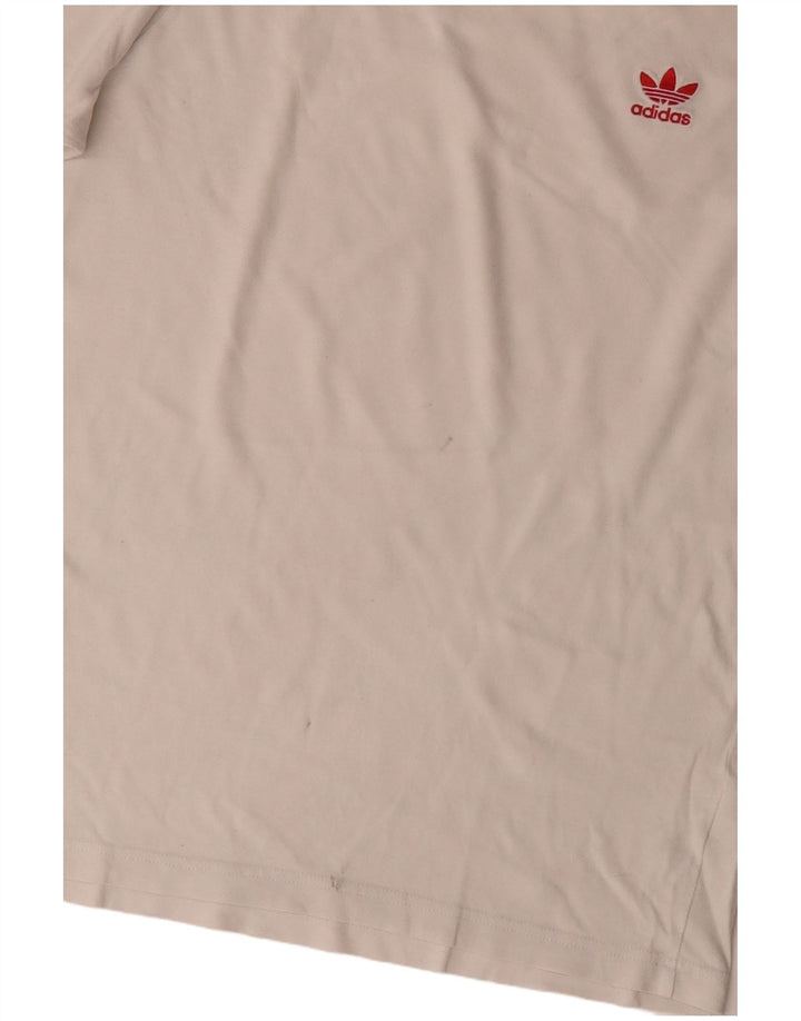 T-shirt da uomo Adidas Top grande in cotone bianco sporco