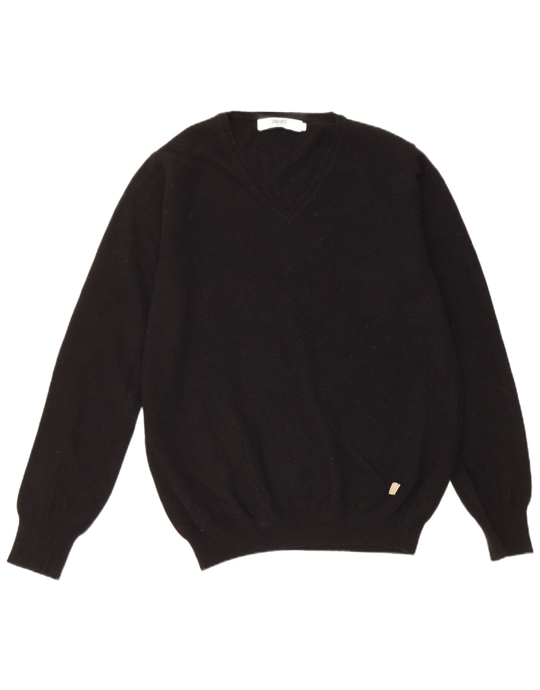 Liu Jo Uomo Maglione Scollo a V Maglione Grande Lana Vergine Nera