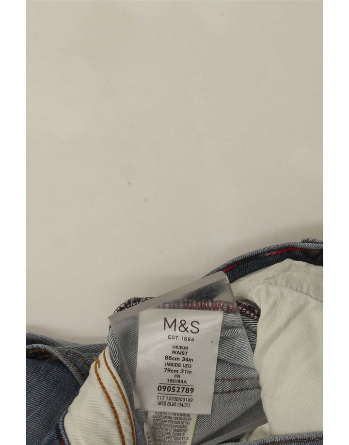 Jeans slim da uomo Marks & Spencer W34 L31 cotone blu