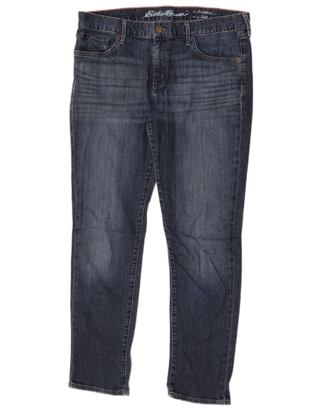 Eddie Bauer Jeans Boyfriend Capri Slim da donna US 8 Medio W32 L20 Blu