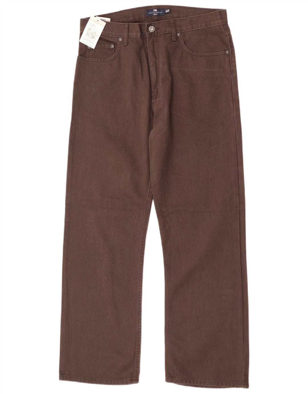 Jeans dritti da uomo Marks & Spencer Blue Harbour W32 L29 cotone marrone