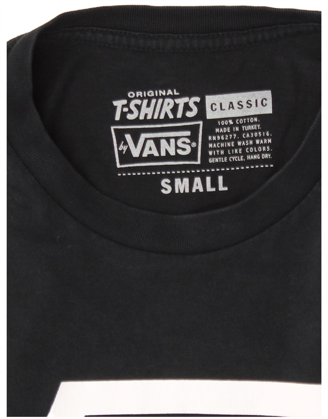 T-shirt grafica classica da uomo Vans, piccola, in cotone nero