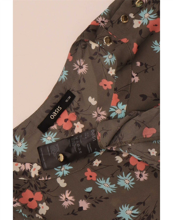 Camicetta oversize da donna Oasis Top UK 10 Piccolo poliestere floreale kaki