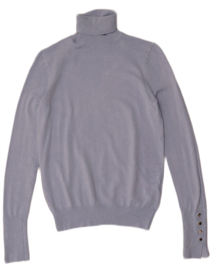 Maglione a collo alto da donna Zara UK 10 piccolo in viscosa blu