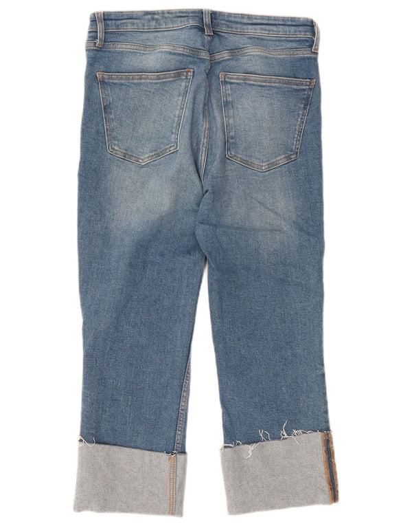 Zara Jeans Capri da donna EU 38 Small W28 L22 Blu