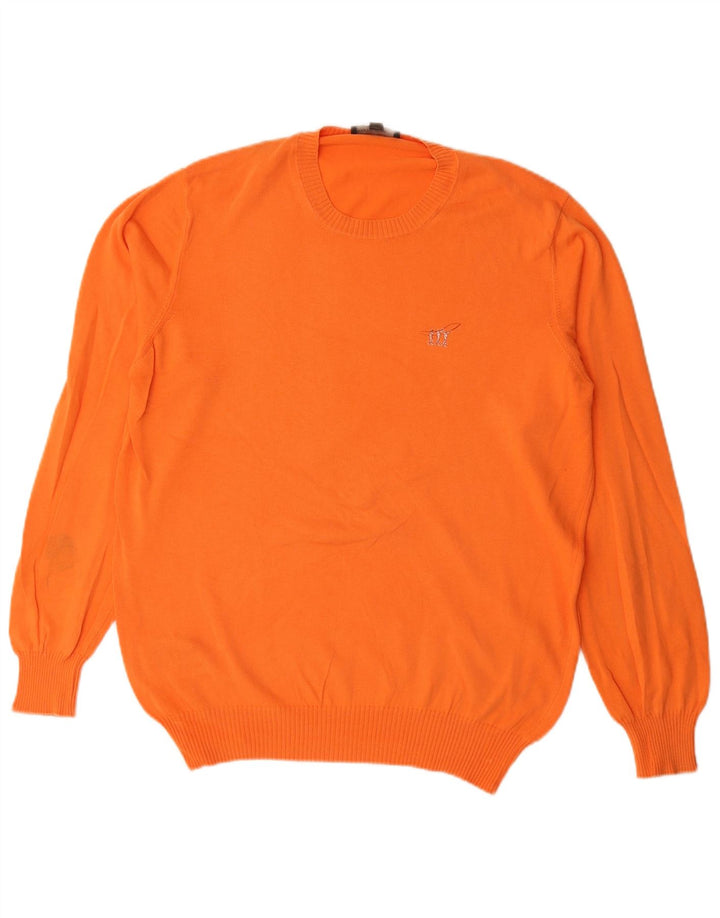 Maglione da uomo girocollo Henry Cottons in cotone arancione medio