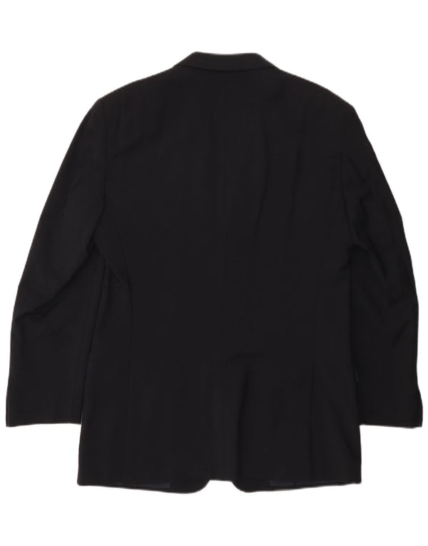 Giacca blazer a 3 bottoni da uomo Valentino IT 50 Large in lana blu navy