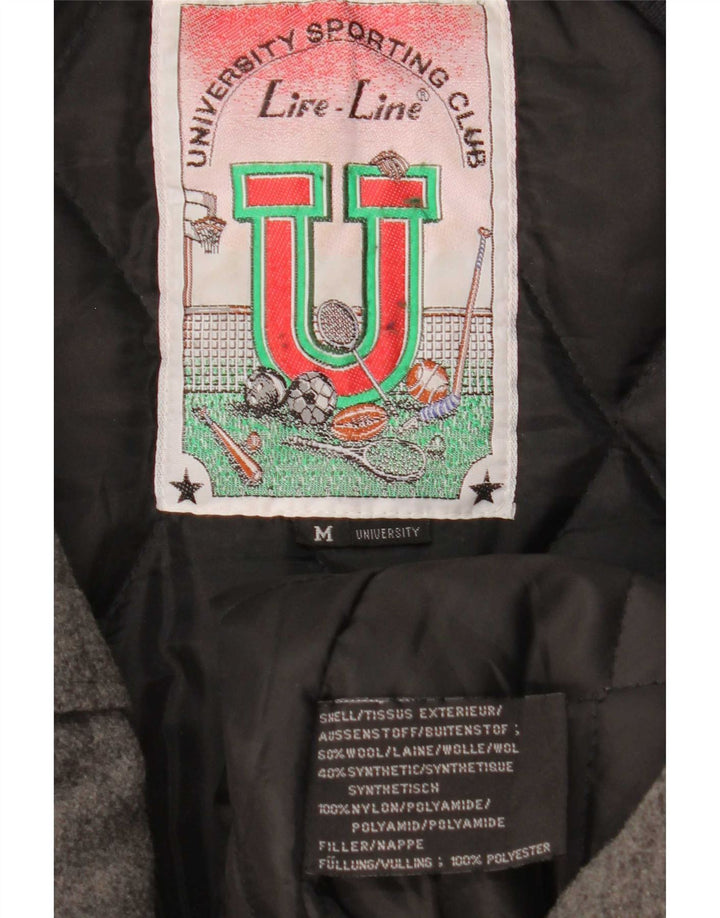 Giubbotto bomber grafico da uomo Life Line UK 38 Lana color block grigio medio