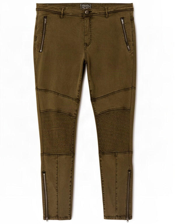 Pantaloni chino slim da donna Superdry XL W36 L26 viscosa kaki