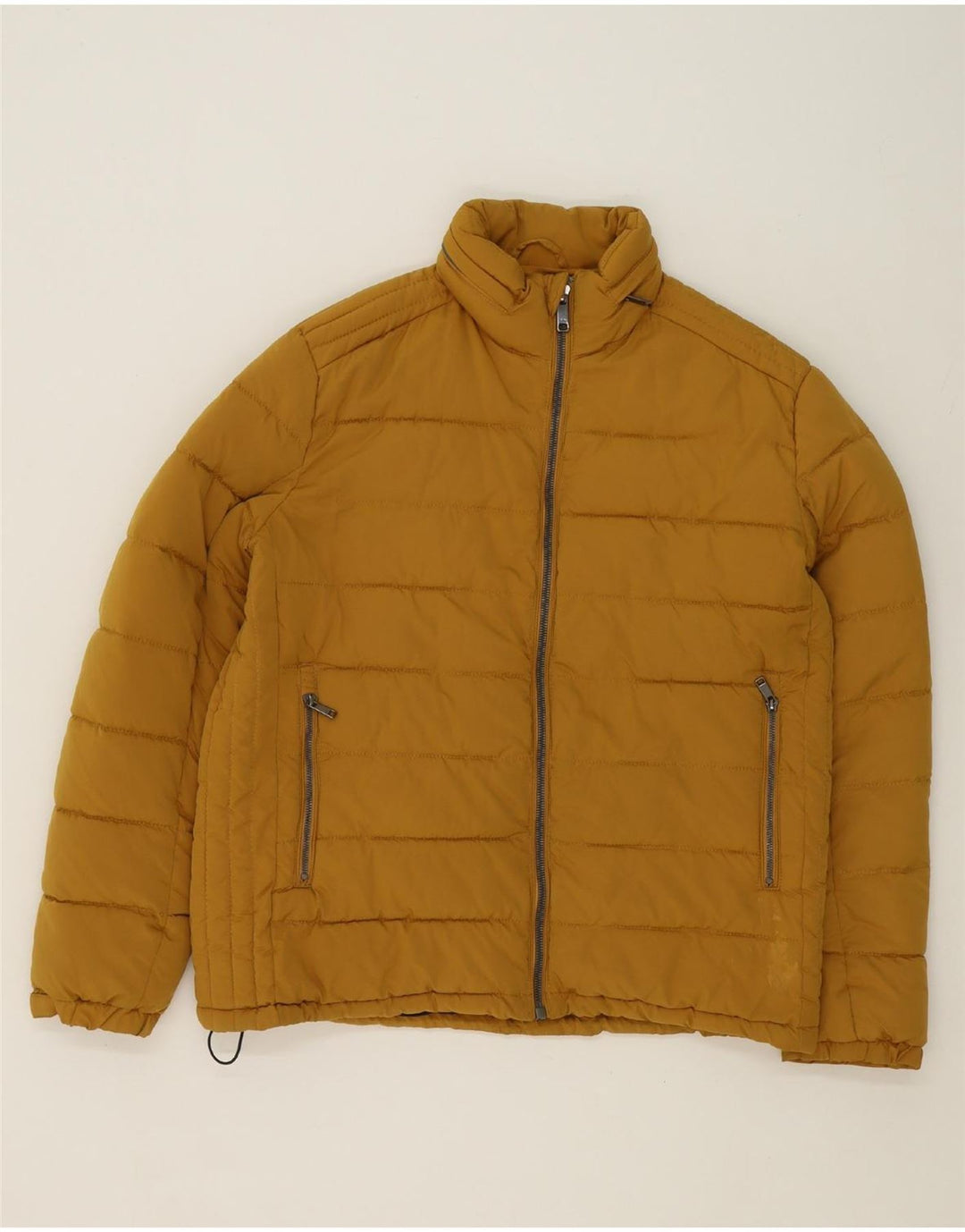 ZARA Mens Hooded Padded Jacket UK 42 XL Beige Polyester Vintage Zara and Second-Hand Zara from Messina Hembry 