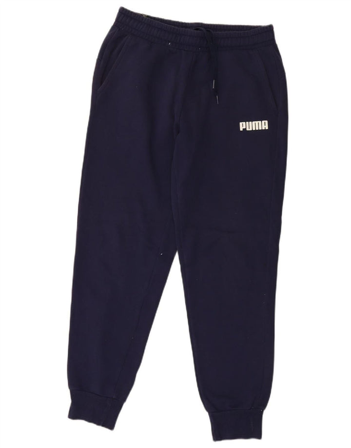 PUMA Mens Tracksuit Trousers Joggers Medium  Navy Blue Cotton