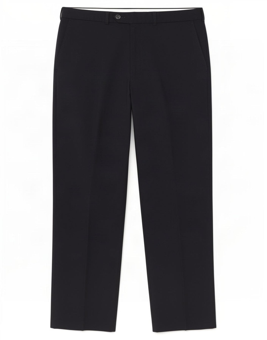 Pantaloni da abito dritti da uomo Marks & Spencer W34 L29 poliestere blu navy