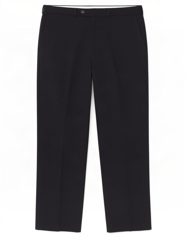 Pantaloni da abito dritti da uomo Marks & Spencer W34 L29 poliestere blu navy