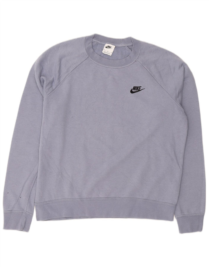 Felpa da donna NIKE maglione UK 14 cotone blu medio