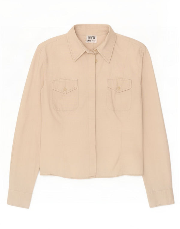 Camicia da donna Gianfranco Ferre UK 10 piccola in cotone beige