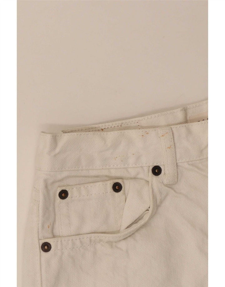 Pantaloncini di jeans da donna Topshop W28 poliestere bianco medio