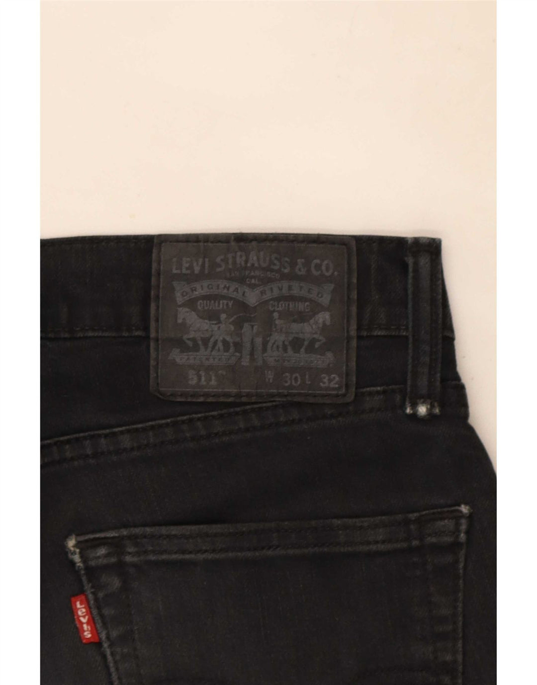Pantaloncini di jeans Levi's 511 da uomo W30 cotone nero medio