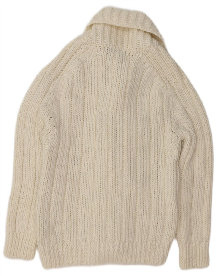 Maglione cardigan da uomo Zara in lana bianca media