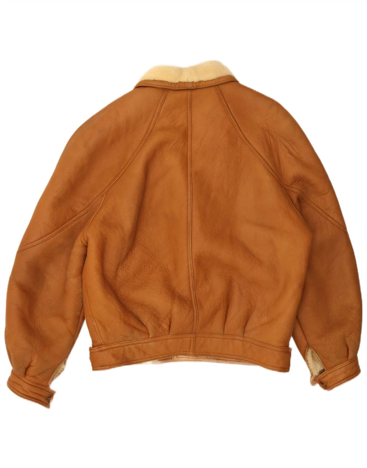 Giacca in shearling vintage da uomo IT 50 Shearling marrone grande