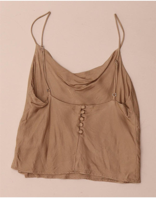 Canotta da donna Zara UK 10 piccola in viscosa beige