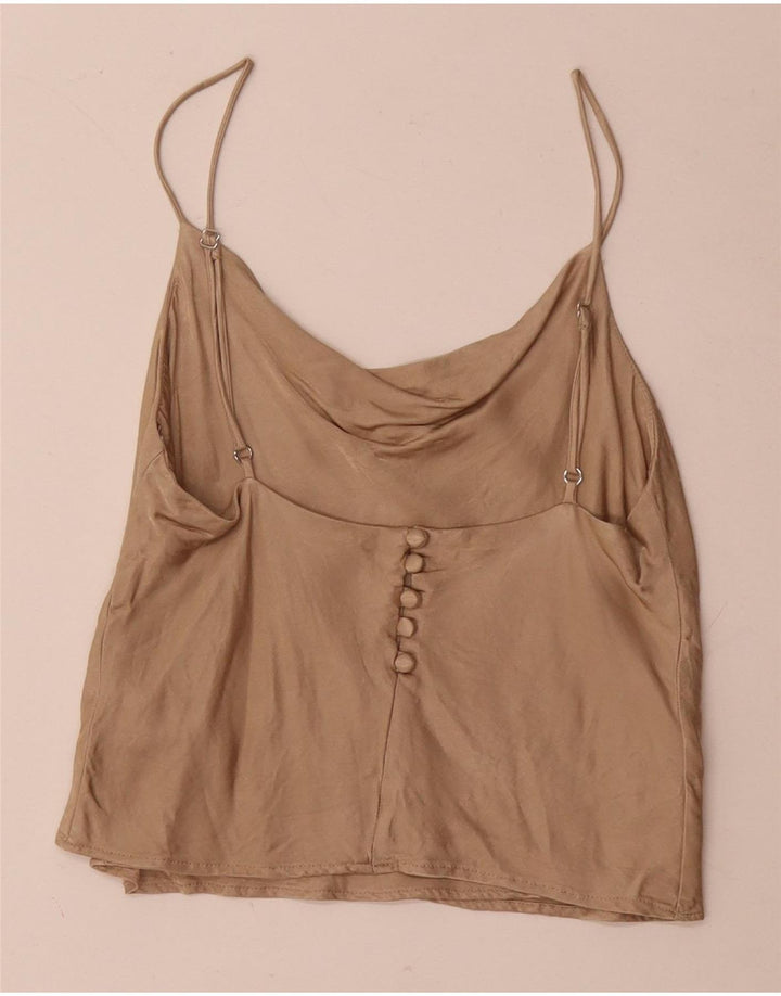 Canotta da donna Zara UK 10 piccola in viscosa beige