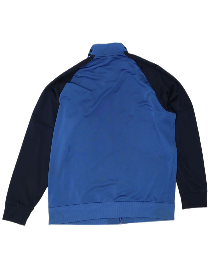 Giacca da ginnastica da uomo Adidas, giacca grande, in poliestere color block blu