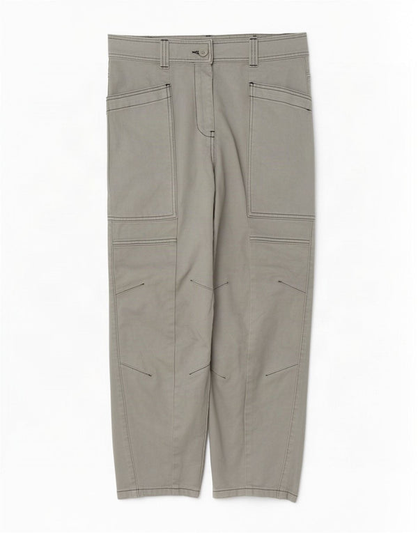 Pantaloni cargo larghi a vita alta da donna Topshop UK 10 piccoli W27 L27 grigi