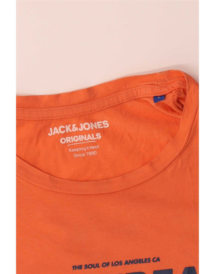 Jack & Jones T-shirt grafica da uomo grande in cotone arancione