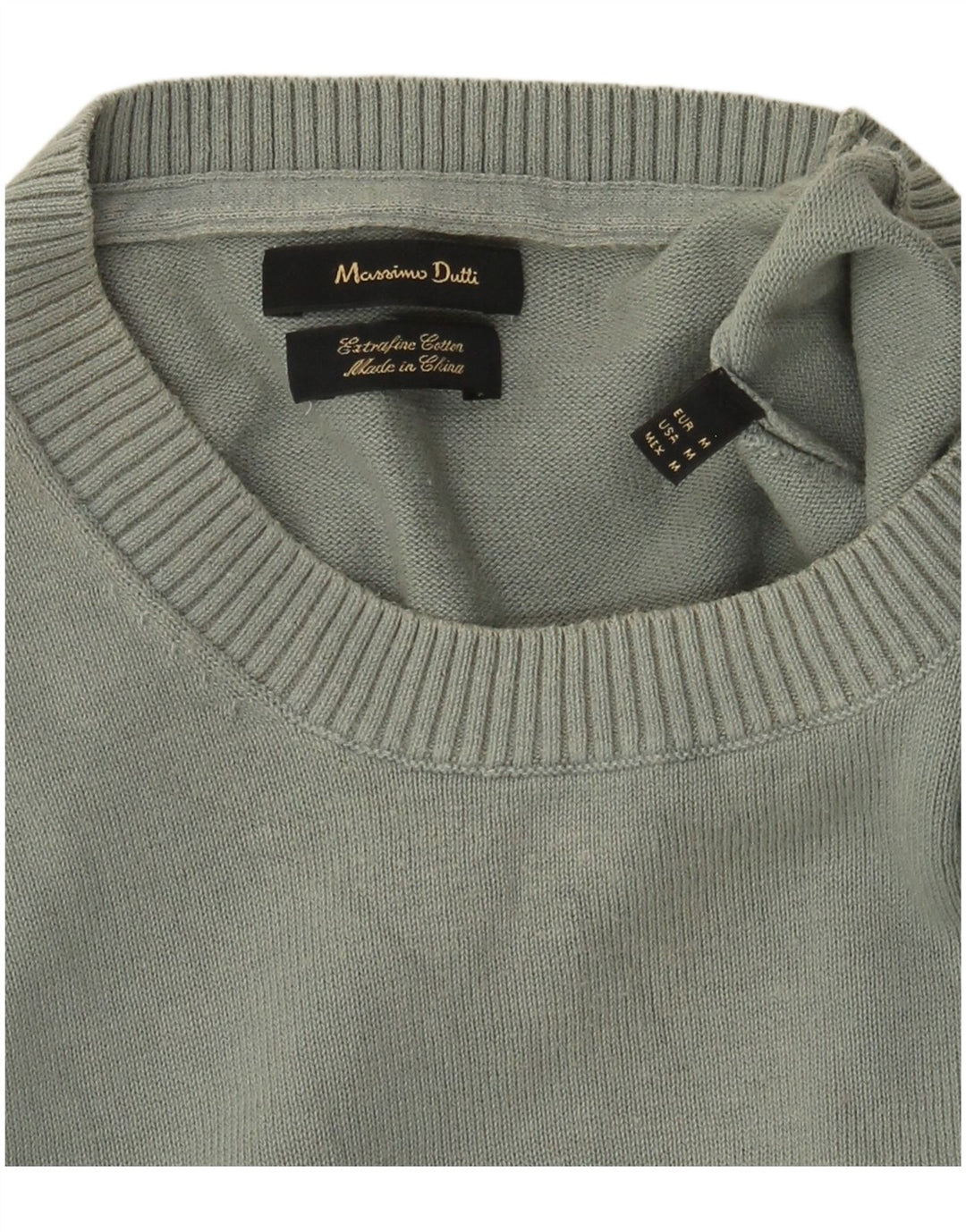 Maglione maglione girocollo da uomo Massimo Dutti verde medio