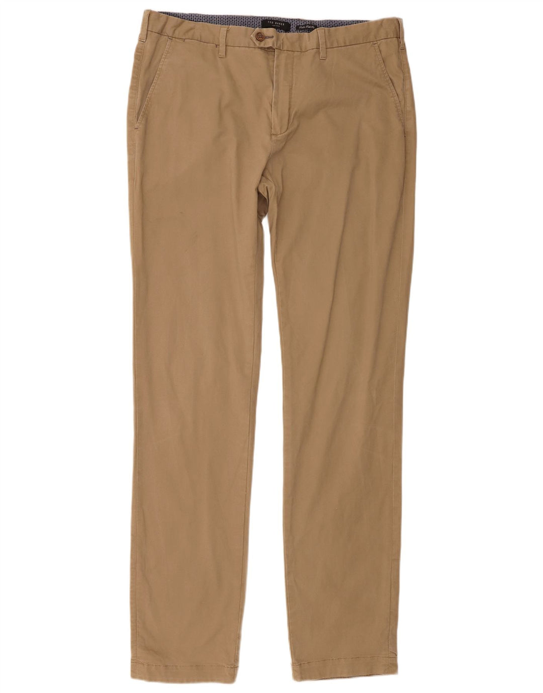 Pantaloni chino dritti da uomo Ted Baker W36 L36 cotone beige