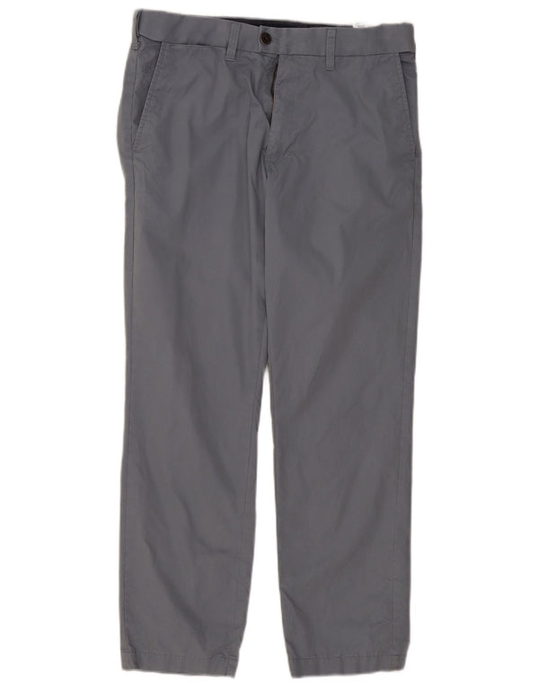 Pantaloni da abito dritti da uomo Marks & Spencer W32 L29 cotone blu