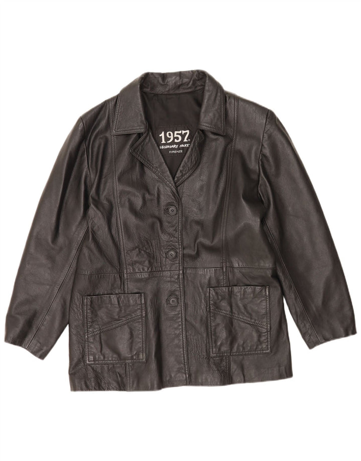 Giacca in pelle da donna leggendaria del 1957 UK 14 Pelle nera media