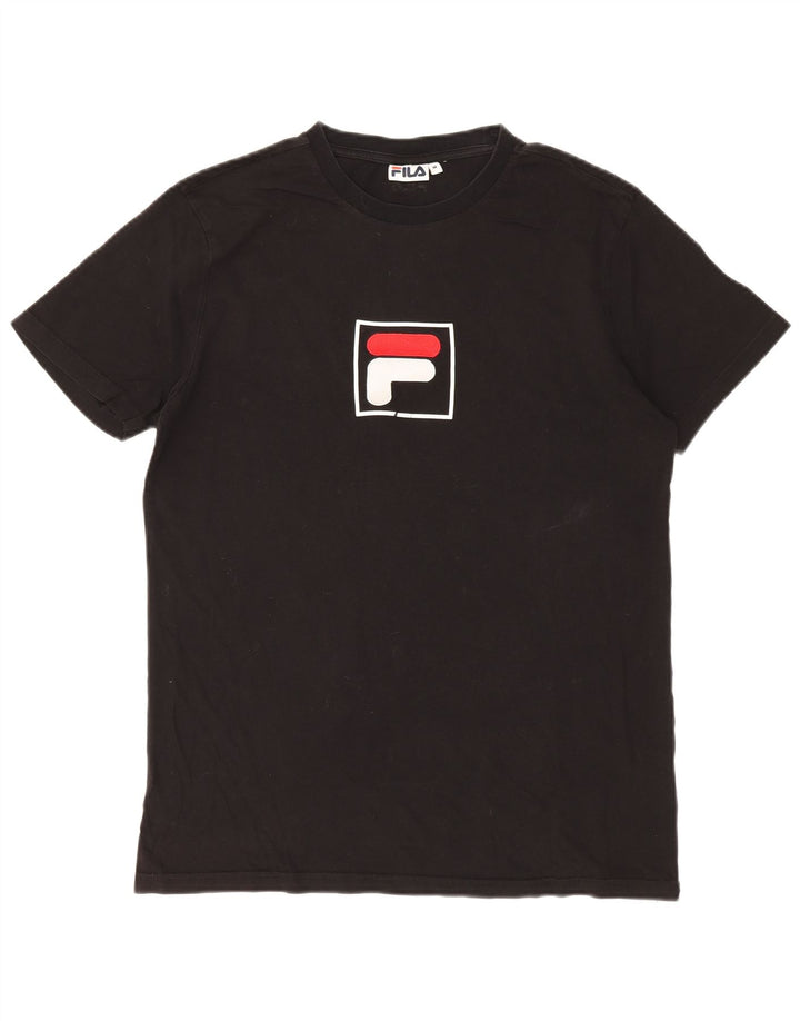 T-shirt grafica da uomo Fila Top in cotone nero medio