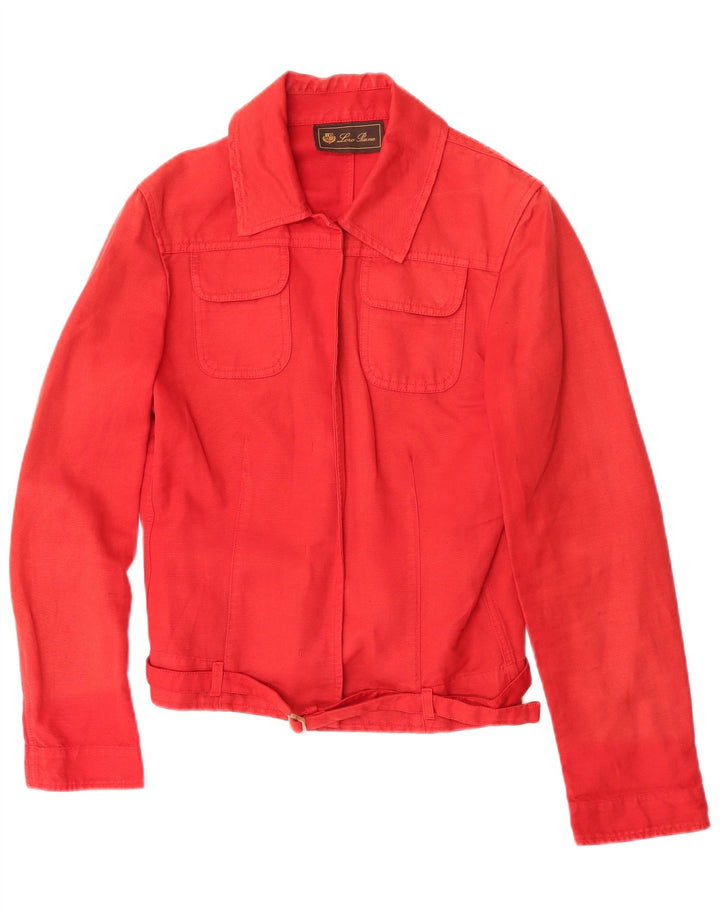 Giacca Utility Donna Loro Piana IT 44 Lino Rosso Medio