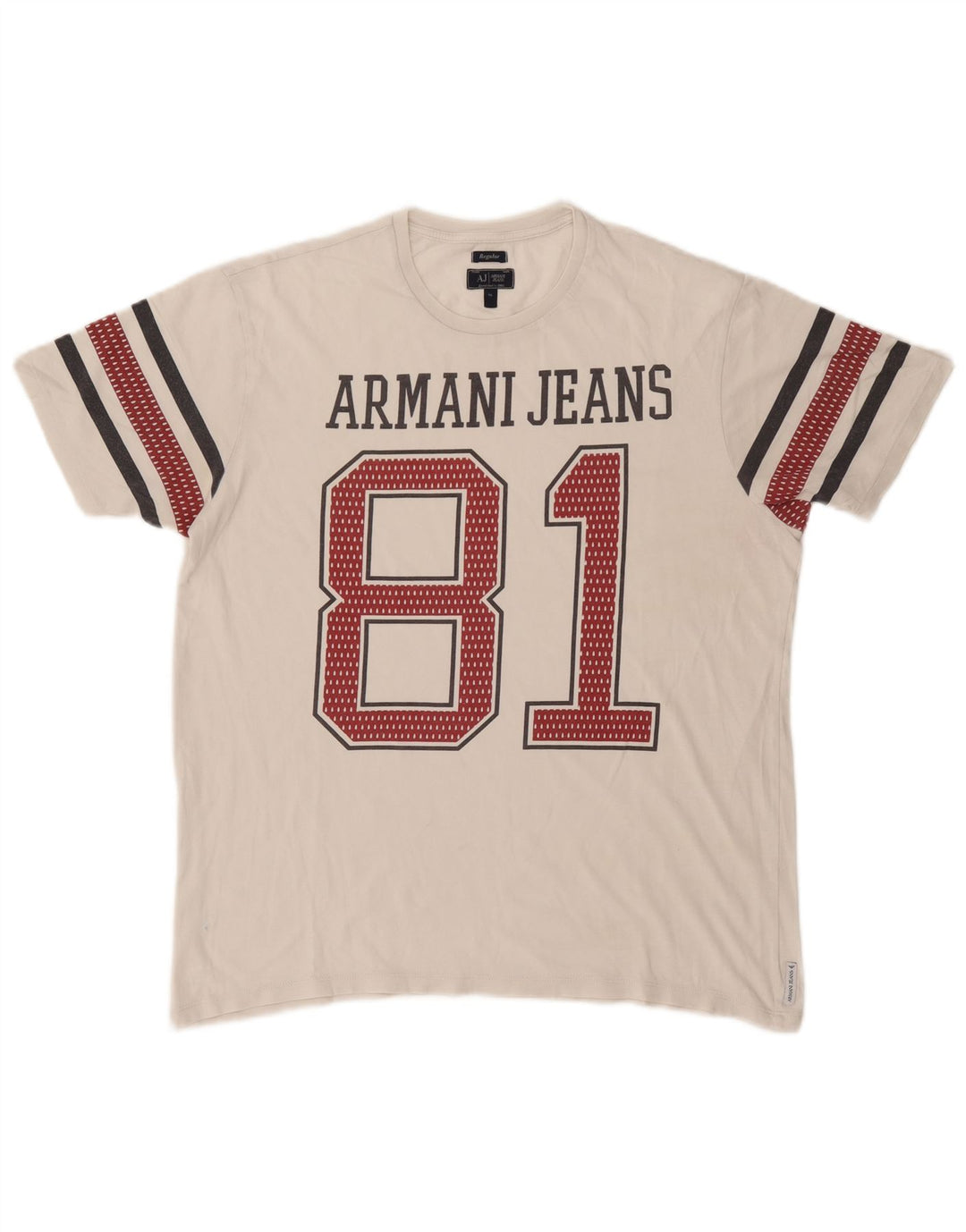 Armani Jeans T-shirt grafica regolare da uomo XL bianca