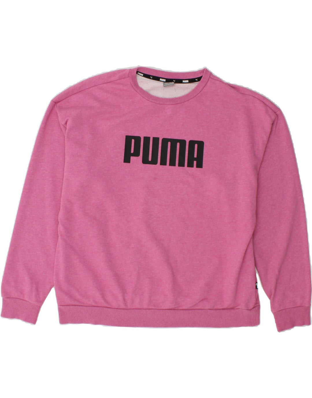 PUMA Womens Oversized Graphic Sweatshirt Jumper UK 16 Large Pink Cotton Vintage Puma and Second-Hand Puma from Messina Hembry 
