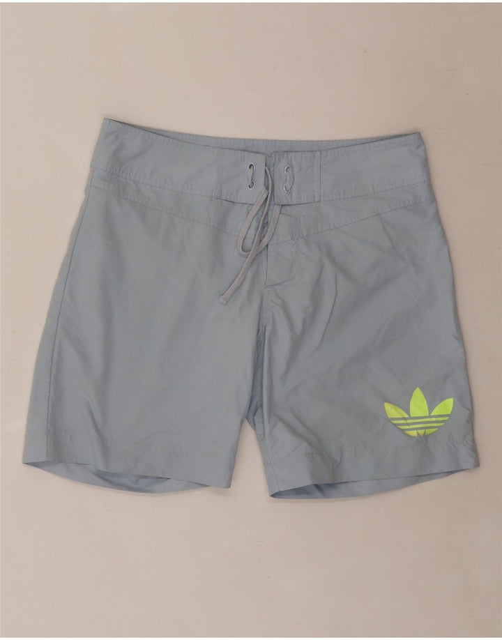 Pantaloncini da bagno grafici da uomo Adidas in poliestere blu medio