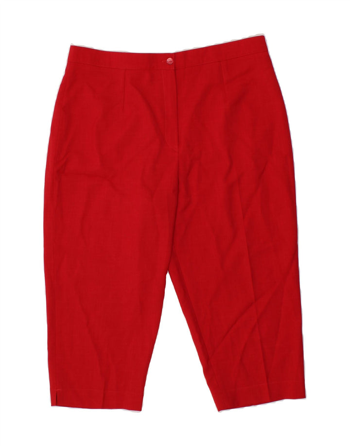 VINTAGE Womens Bermuda Shorts UK 18 XL W36 Red Polyester Vintage Vintage and Second-Hand Vintage from Messina Hembry 