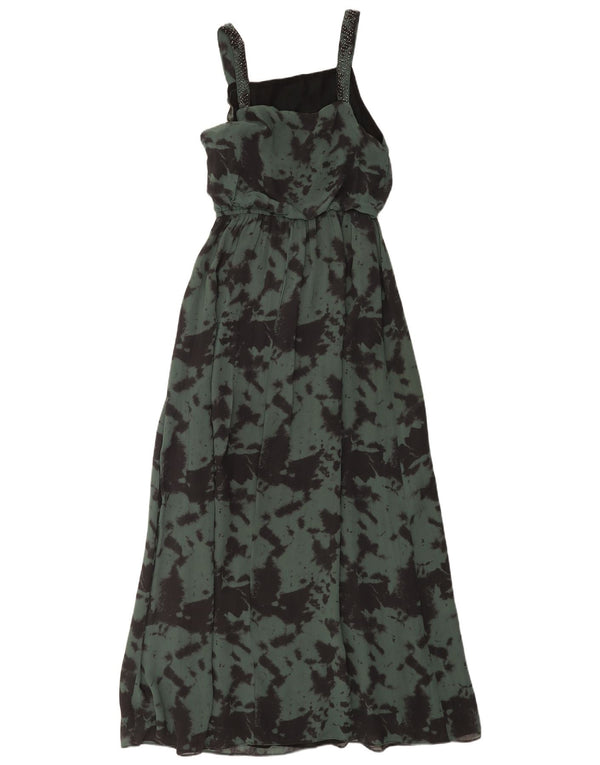 Vestito lungo senza maniche da donna Zara UK 10 Small Verde Tie Dye