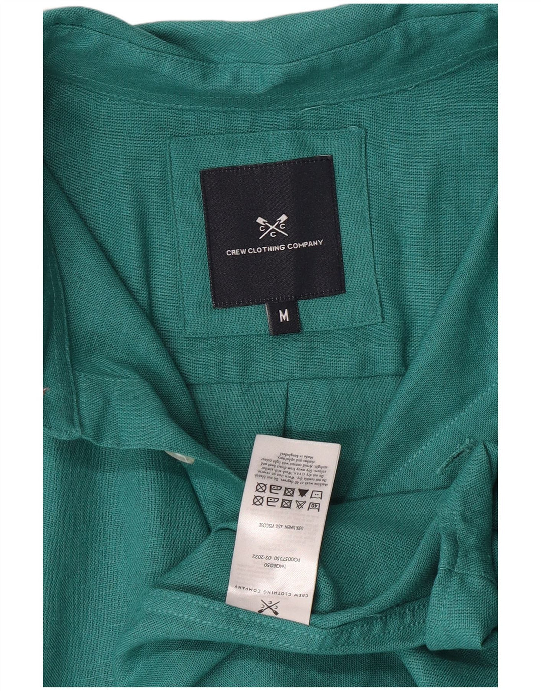 Crew Clothing Camicia da uomo in lino verde medio