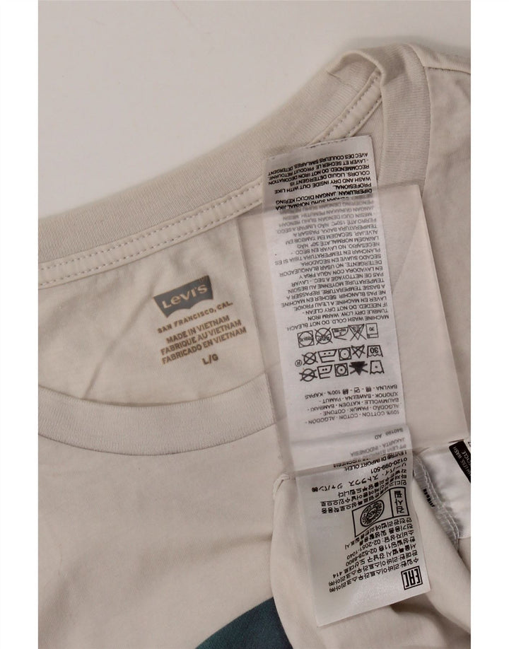 T-shirt grafica da uomo LEVI'S Top grande in cotone bianco sporco