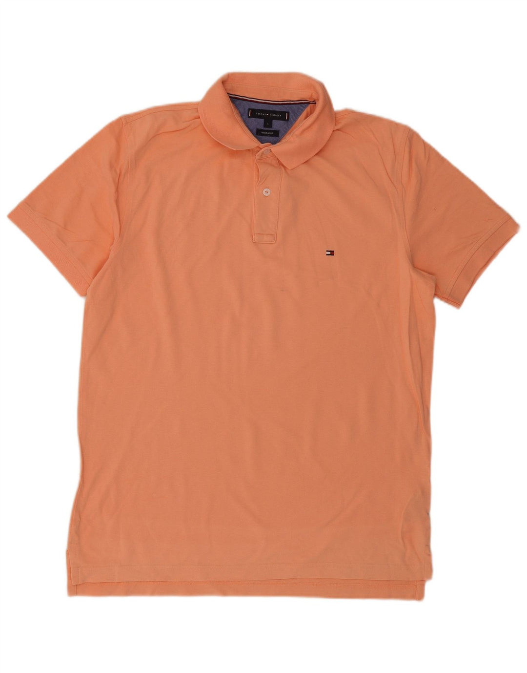 Polo da uomo Regular Fit Tommy Hilfiger Large in cotone arancione