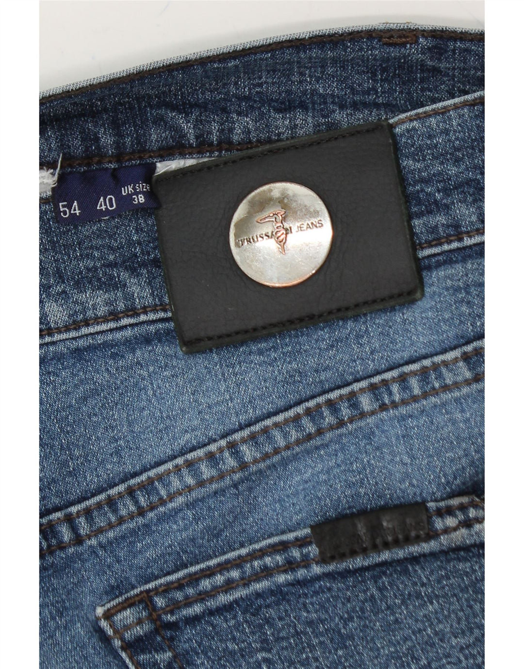 TRUSSARDI Mens Straight Jeans W38 L29 Blue Vintage Trussardi and Second-Hand Trussardi from Messina Hembry 