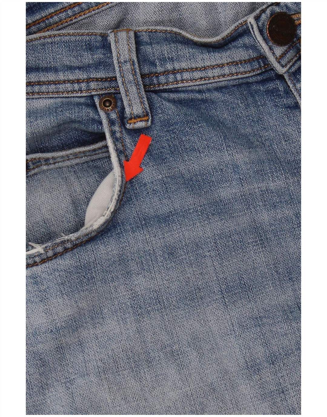 Pantaloncini di jeans invecchiati da uomo Wrangler W34 grande cotone blu