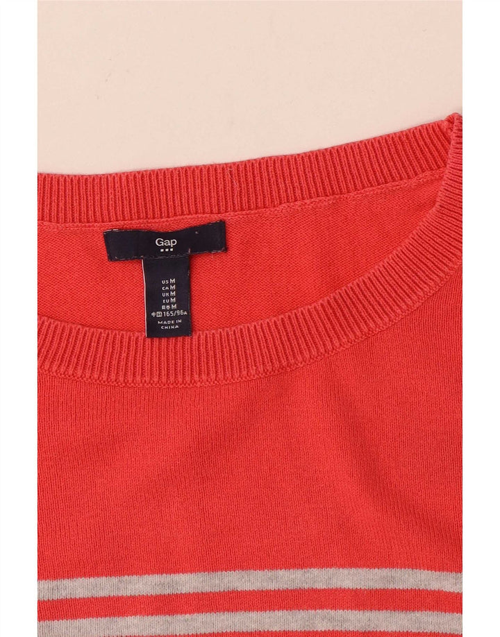 Maglione maglione da donna con scollo a barca Gap UK 14 a righe rosse medie