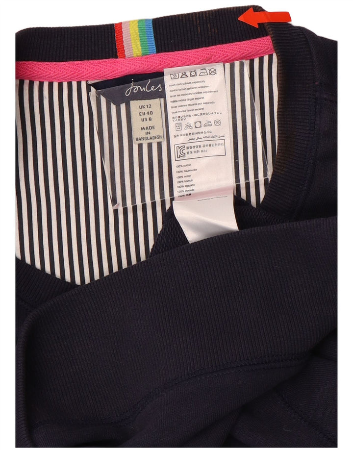 JOULES Felpa oversize da donna Maglione UK 12 Medio Blu Navy Cotone