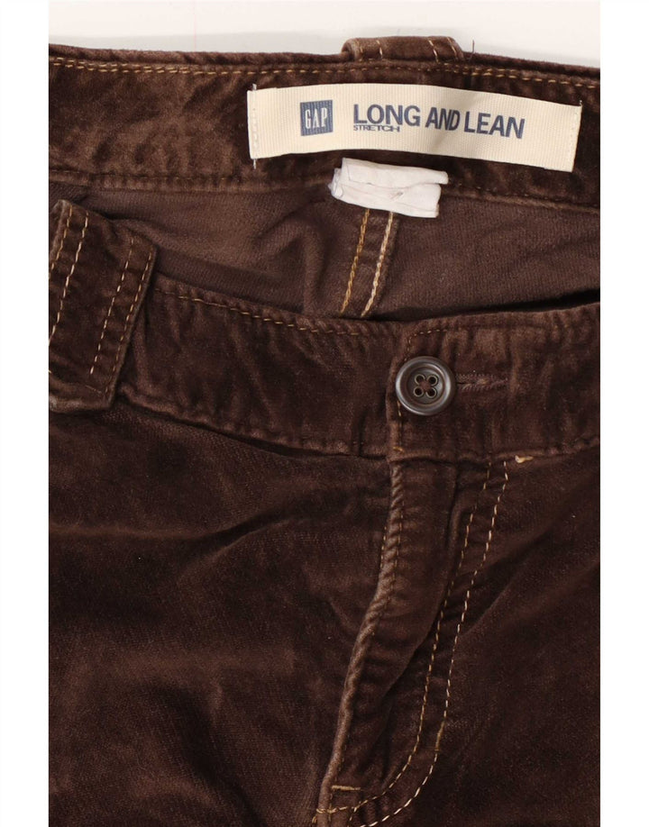 Pantaloni casual in velluto stretch bootcut da donna Gap W30 L30 Marrone